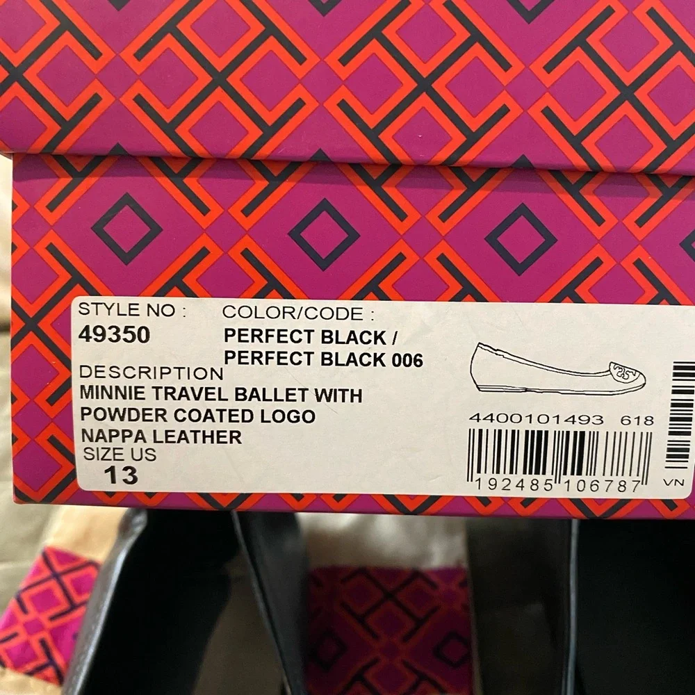 Tory Burch Black Minnie Travel  Ballet Flats 13 - Picture 5 of 5